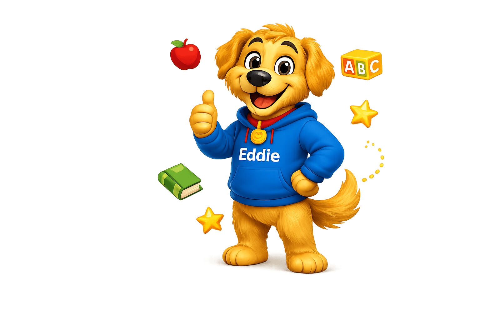 Eddie, the McRuffyEd learning companion, giving a thumbs-up